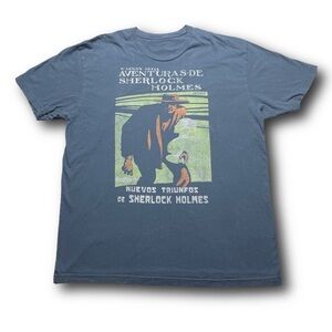 Sherlock Holmes Arthur Conan Doyle Spanish Book cover graphic t-shirt - size L